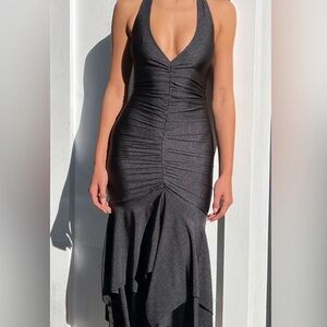 Frankie's Bikinis Black Halter Dress